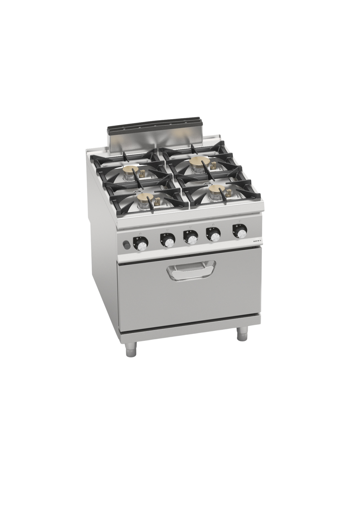 Gasherd 4 Kochstellen auf Backofen