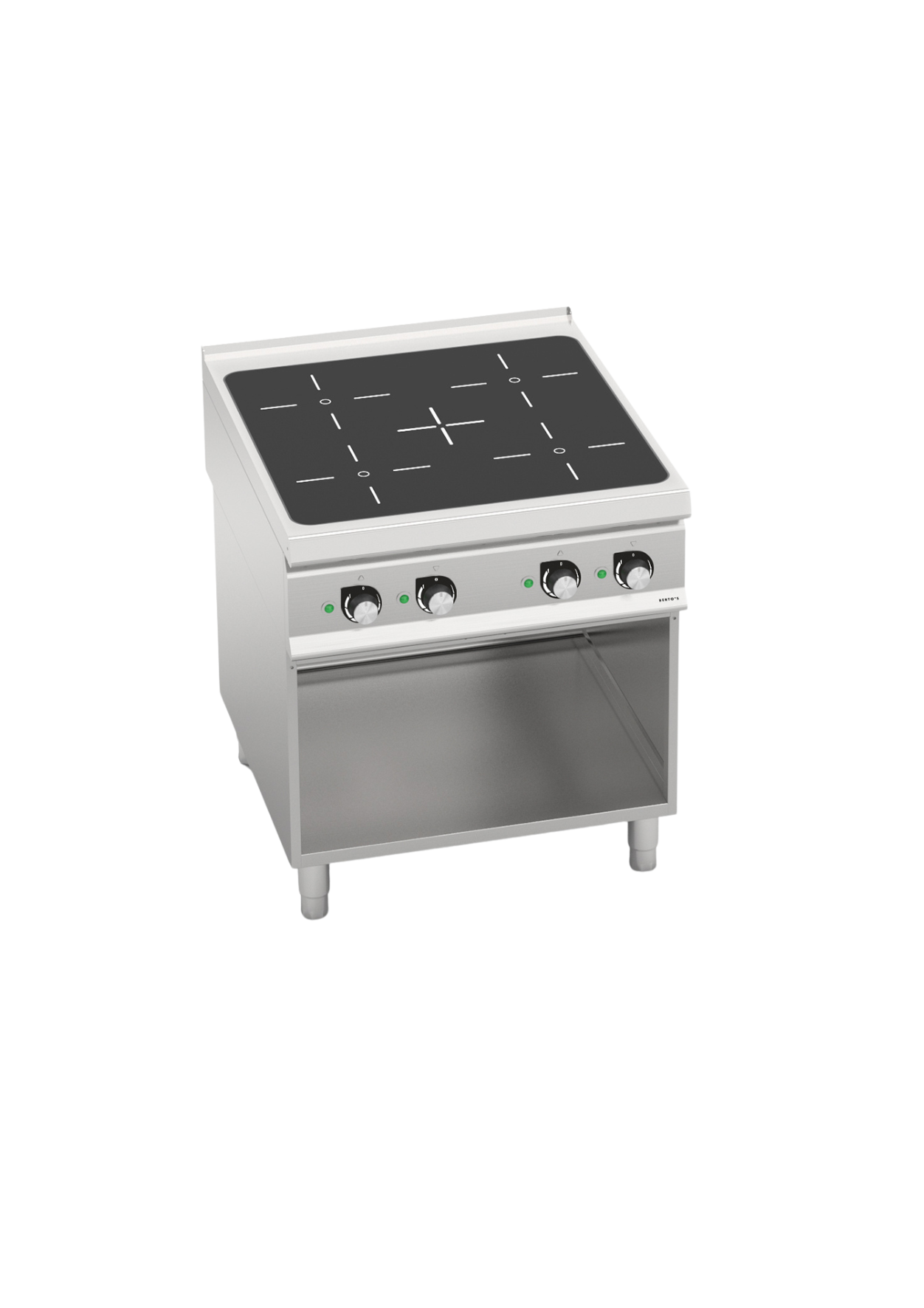 Induktionsplatte 4 Bereiche mit Unterbau