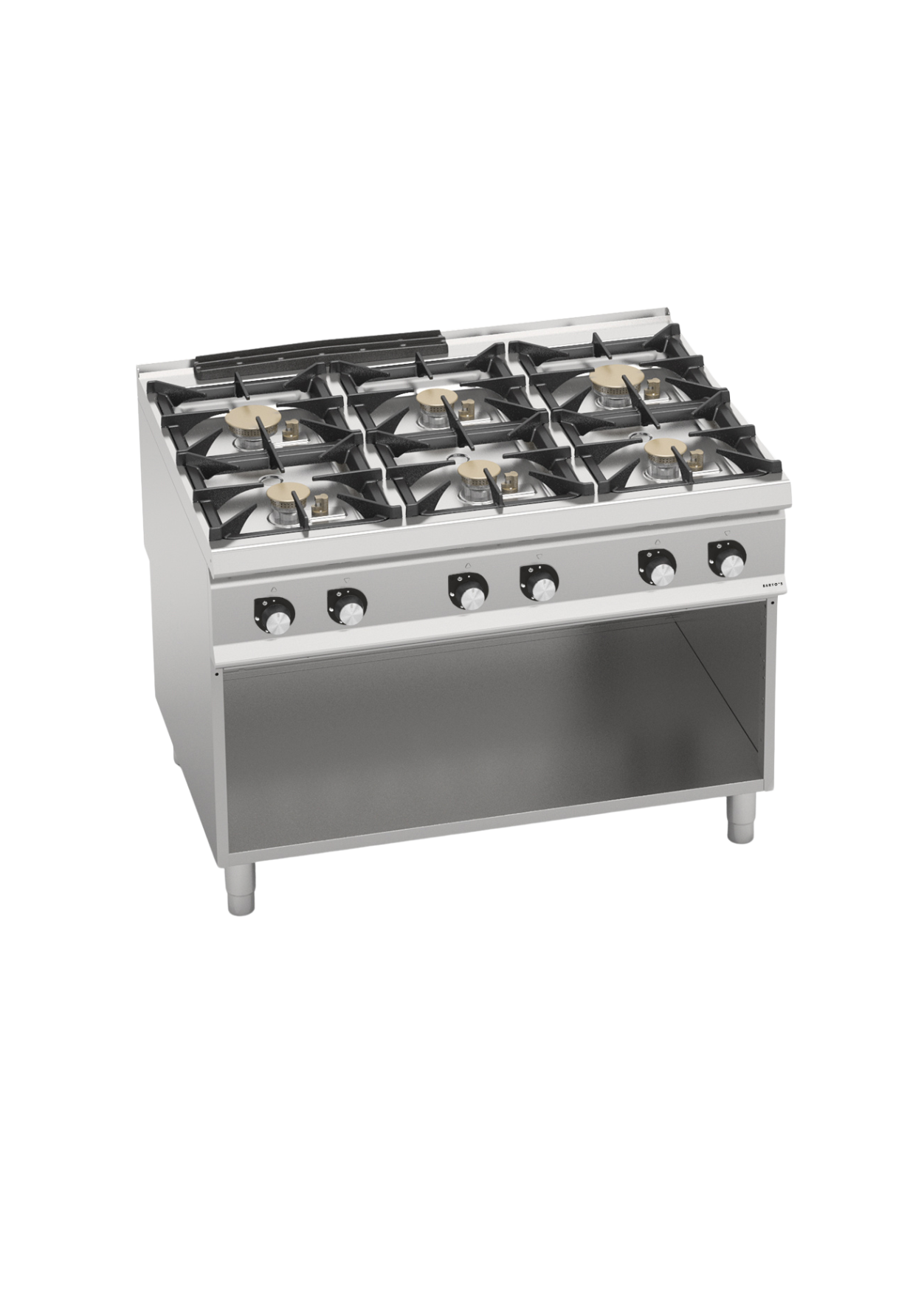 Gasherd 6 Kochstellen mit Unterbau